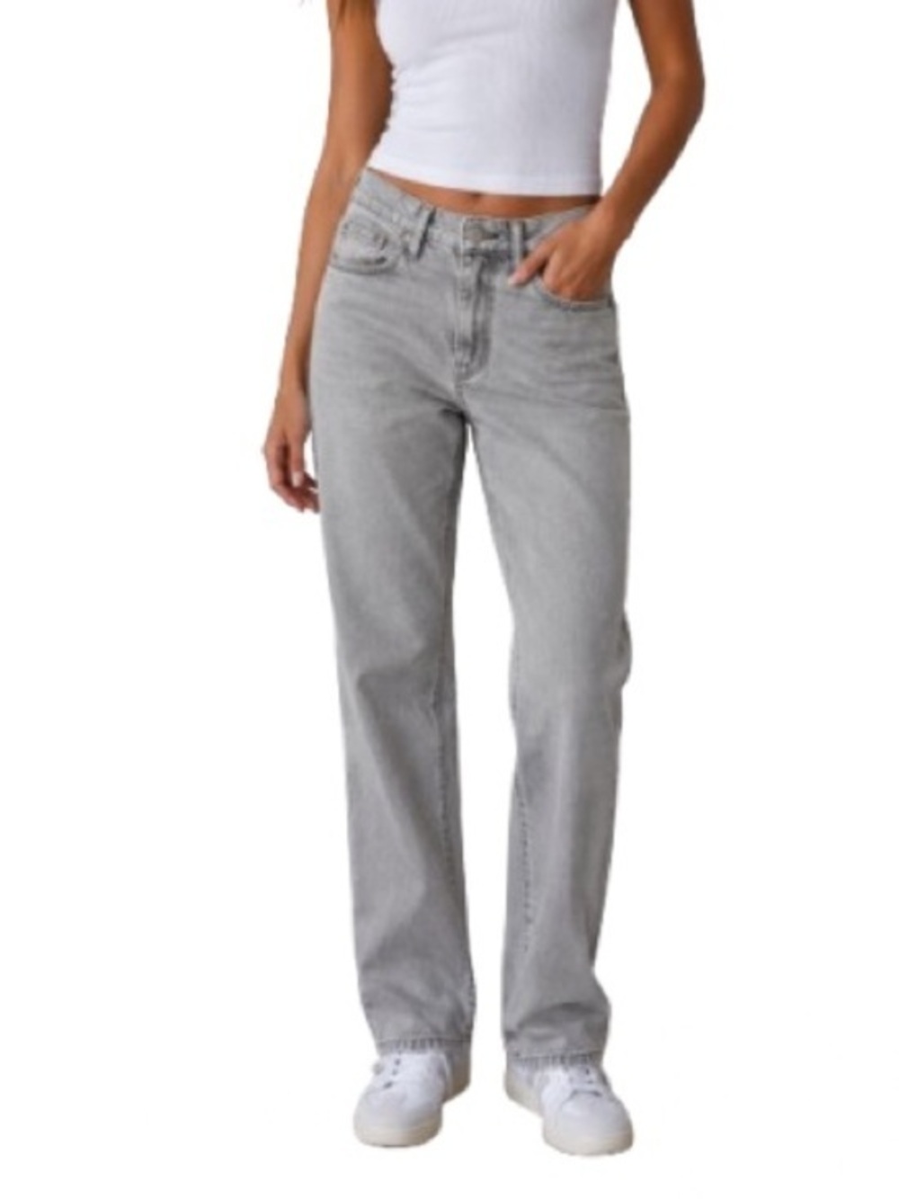FRAME Women’s High Rise Straight Jeans light Gray Size 23 x 29 Le Sylvie